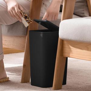 Small Can, Plastic Wastebasket with Popup Lid, Compact and Practical, Slim Bin Small Garbage Can with Press Lid, Easy to Use( 3 Pack)