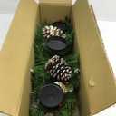 National Tree Company Artificial Christmas Centerpiece | Includes 3 Candle Holders, Red Berries, Pine Cones and Steal Base | Frosted Berry - 30 Inch