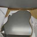 WEER Irregular Wall Mirror, 20x36 inch Gold Asymmetrical Mirror Wall Mounted Mirrors Decorative, Abstract Wavy Aluminum Alloy Frame Mirror for Bathroom, Bedroom, Living Room, Entryway