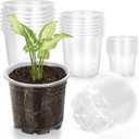 21 Pack 3.5/5/6 Inch Clear Nursery Pots for Plants, Clear Plant Pots with Drainage Holes, Flexible Plastic Plant Pots, Seedling Planter Seed Starter Pots(3.5+5+6 Inch)