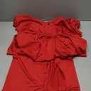 CHICME Summer Dresses for Women Floral Print Plunge V Neck Midi Dress Casual Ruched Slit Bodycon Party Dress (X-Large, Red)