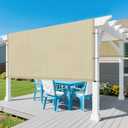 10' 12' Pergola Shade Cover Universal Replacement Canopy Cover Outdoor Durable Fabric Sun Shade Cloth for Deck Patio Porch Backyard Gazebo with Grommets & Weighted Rods, Beige