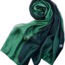Cotton Silk Scarf Elegant Soft Wraps Color Shade Scarves for Women (Dark Green)