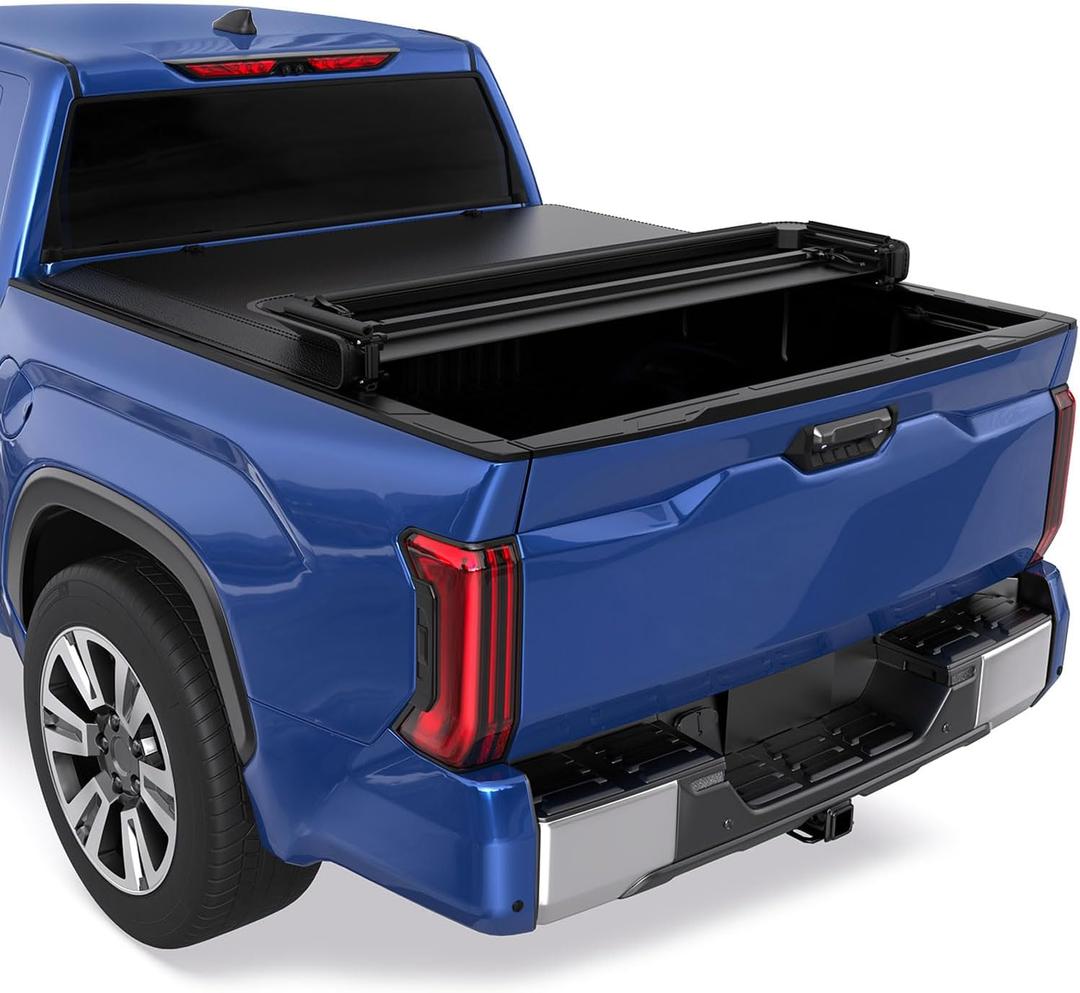 5FT Soft Tri Truck Bed Tonneau Cover Compatible for 2024 2025 2026 Toyota Tacoma | Excl. Trail Edition