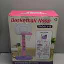 AOKESI Toddler Pink Basketball Hoop Indoor Outdoor Age 1-3, Adjustable Kids Mini Basketball Hoop Outside, Girls Basketball Goal Sport Toys for 2 3 4 5 Year Old Baby Girl Birthday Gifts