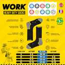 SOXCO WORK Socks for Men Crew Length Black Socks 6 Pairs, US 13-15