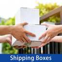 Mefleet 4x4x4" Shipping Boxes 50 Pack - Small Corrugated Cardboard Square Mug Mailing Box Packaging for Small Business - White Mailer Packing Supplies