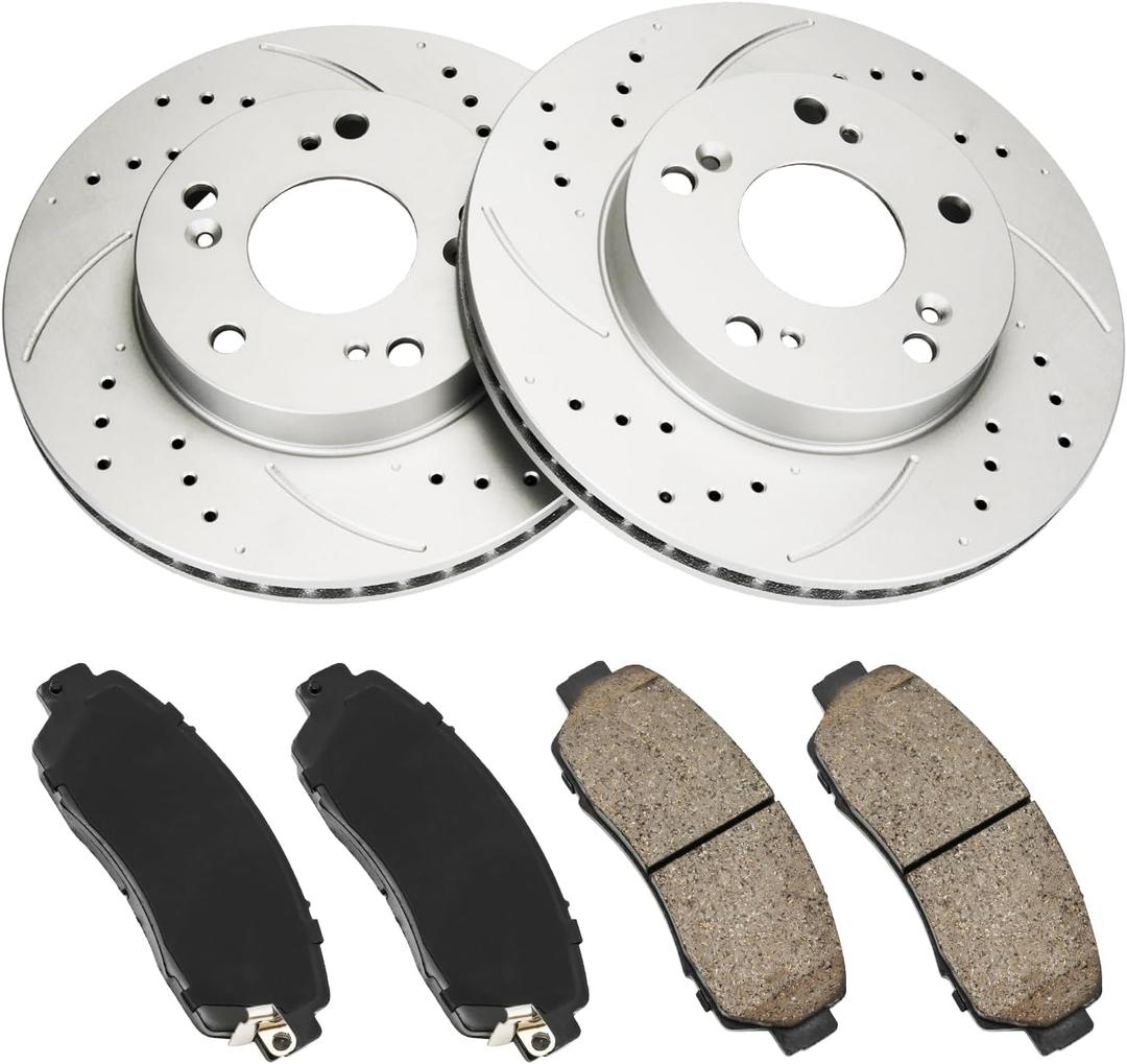 KAC 261.7mm Front Brake Kit, OE Brake Rotors and Ceramic Brake Pads Fit for 2015 Honda Civic 1.8L,OEM#31601 D1521