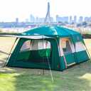 KTT Extra Large Tent 12 Person(A),Family Cabin Tents,2 Rooms,3 Doors and 3 Windows with Mesh,Straight Wall,Waterproof,Double Layer,Big Tent for Outdoor,Picnic,Camping,Family Gathering