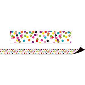 Teacher Created Resources Teacher Created Resource (TCR77149) 24-inch x 1.5-inch, Confetti Magnetic Border, Multicolor