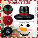 Sosation 2 Set Christmas Winter Golf Cart Decorations 39'' Inflatable Snowman Hat with Face Decal Funny Winter Outdoor Decoration Blow up Car Parade Accessories for Holiday Auto Vehicle Yard Garden