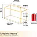 NCYP 12.6" x 5.9" x 9" Glass Wedding Cards Box with Slot and Lock for Party Reception, Centerpiece, Home Decorative, Gold (Glass Box Only) Slot Length 7.3 Inches