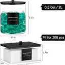 3 Pack Glass Jars and Acrylic Dryer Sheet Holder, Laundry Pods Container with Bamboo Lid and Measuring Cups for Laundry Room Organization, Powder Detergent Containers (Black)