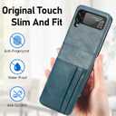 2 x Cases for Galaxy Z Flip 4 Wallet Case, Business Style Premium PU Leather Galaxy Z Flip 4 Card Holders Slim Fit for Women Men Protective Phone Case for Samsung Galaxy Z Flip 4 5G 2022 Green