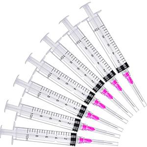 60Pack 10ml with 18Ga Disposable Plastic Measuring Lab Supplies, Individually Sealed Wrapped