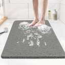 Joyhalo Shower Mat Bathtub Mat Non Slip, Bathmats Non Slip, Quick Drying Foot Scrubber Loofah Mats for Inside Shower, Tub, Bathroom, Home, 17 * 24inch, Grey