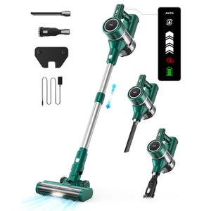 Wie Cordless Handheld Vacuum Cleaner Rechargeable Battery, 400W Brushless Motor /30Kpa Powerful/Max 45M LED Display Multi-Tangle Brush Handheld Washable Lightweight for Carpet/Hard Floor/Car/Pet Fur