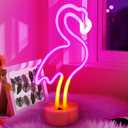 Flamingo Neon Sign - Pink LED Neon Lights USB/Battery Powered Room Decor for Bedroom, Party, Bar, Birthday Gifts for Women and Girls