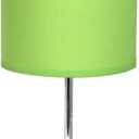 Simple Designs LT2007-GRN Chrome Mini Basic Table Lamp with Fabric Shade, Green