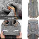 cyeollo Dog Sweater Fleece Jackets with Zipper Fleece Lining Warm Step in Coats Reflective Dog Sweaters for Large Dogs, Grey XXX-Large