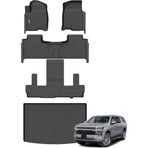 Binmotor-Floor Mats & Cargo Liner for 2021-2026 Chevy Suburban/GMC Yukon XL-7Seater (with 2nd Row Bucket Seat), All Weather Car Floor Mats Accessories for GMC Yukon XL