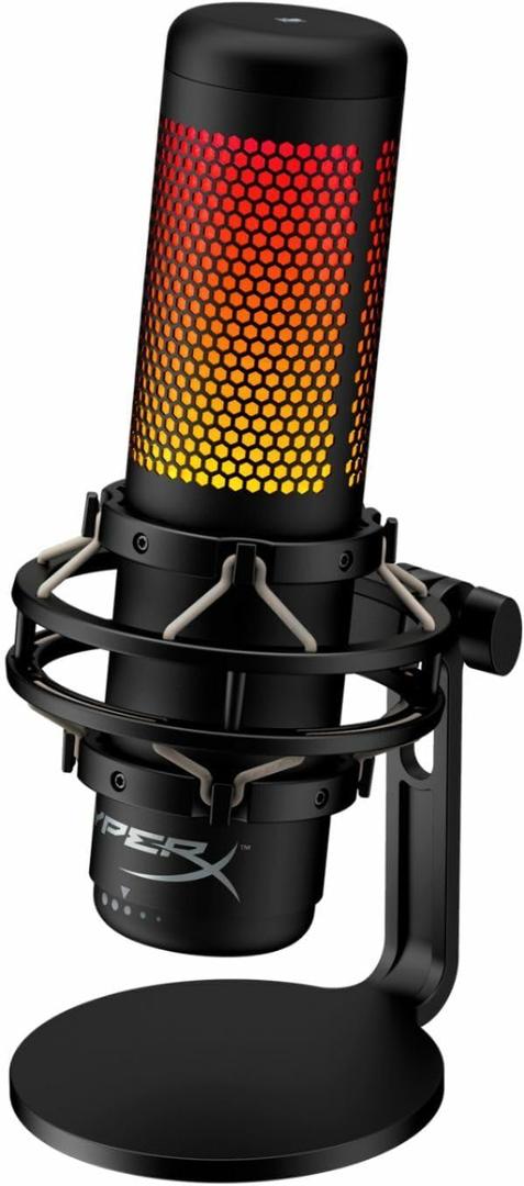 HyperX QuadCast S RGB USB Condenser Microphone for PC, PS4 and Mac, Anti-Vibration Shock Mount, Four Polar Patterns, Pop Filter, Gain Control, Gaming, Streaming, Podcasts (Black)