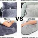 Reading Pillow for Sitting in Bed Couch Adult, Back Pillow with arm Support and Pockets, Adult Back Pillow Bed Chair for Bed Rest, Reading, Watching TV, Gaming for Boys and Girls Dark Grey