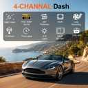 Dash Cam 360° View 4 Channel Car Camera, Front Rear Left Right 4 Way Recording, GPS WiFi APP Control, G-Sensor 24H Parking Mode, IR Night Vision WDR Wide Angle, Free TF Card Included