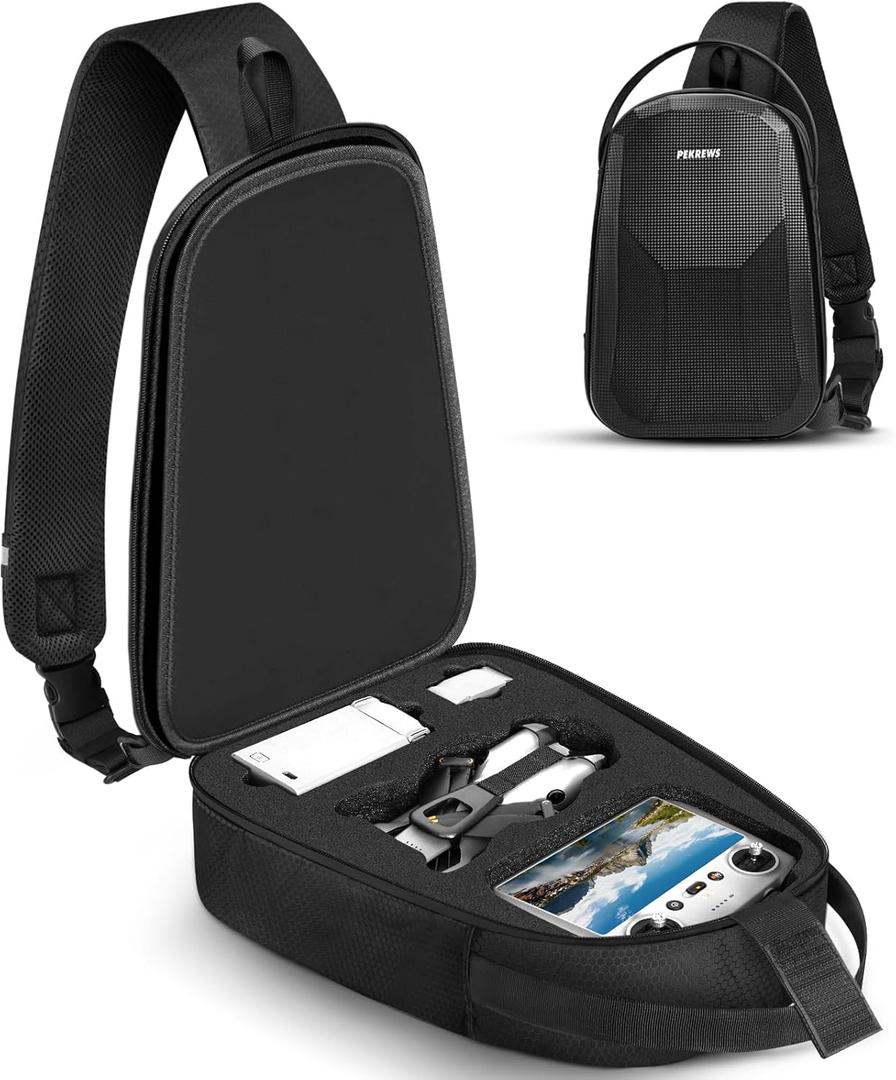 PEKREWS Mini 5 Pro Case, Portable Mini 5 Pro Bag for DJI RC 2, RC-N3 Controller, Travel Drone Backpack Fits 4 Batteries, ND Filters, Waterproof Hard Carrying Case for DJI Fly More Combo Accessories
