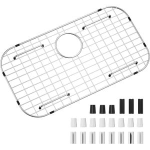 Sink Protector Grid 26-1/16" x 14-1/16", Rear Drain with Corner Radius 3-1/2", 304 Stainless Steel Material (Rear Drain)