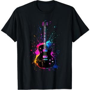 Colorful Guitarist Guitar Music Lover T-Shirt,small