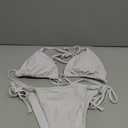Women's 2 Piece Swimsuit Halter String Bikini Adjustable Bathing Suit, L, White