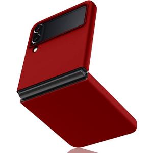 MOWIME Compatible with Samsung Galaxy Z Flip 3 5G Case, Shockproof Full-Body Protective Galaxy Z Flip 3 Case, Slim Fit Matte PC Cover Phone Case for Galaxy Z Flip 3 - Red