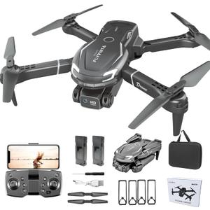 FLYVISTA Cool Mini Drone with Camera for Kids Adults Beginners, 1080P FPV Camera Remote Control Drone for Kids with 2 Batteries, One-Click Take Off/Landing, Altitude Hold, Headless Mode, 360 Flips, 3-Gear Speeds , Emergency Stop, Toys Gifts for Adults Beginner and Kids