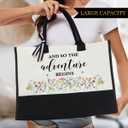 Bride Bag Mrs Canvas Tote Bag for Bride, Bride Gifts for Bridal Shower (Adventure)