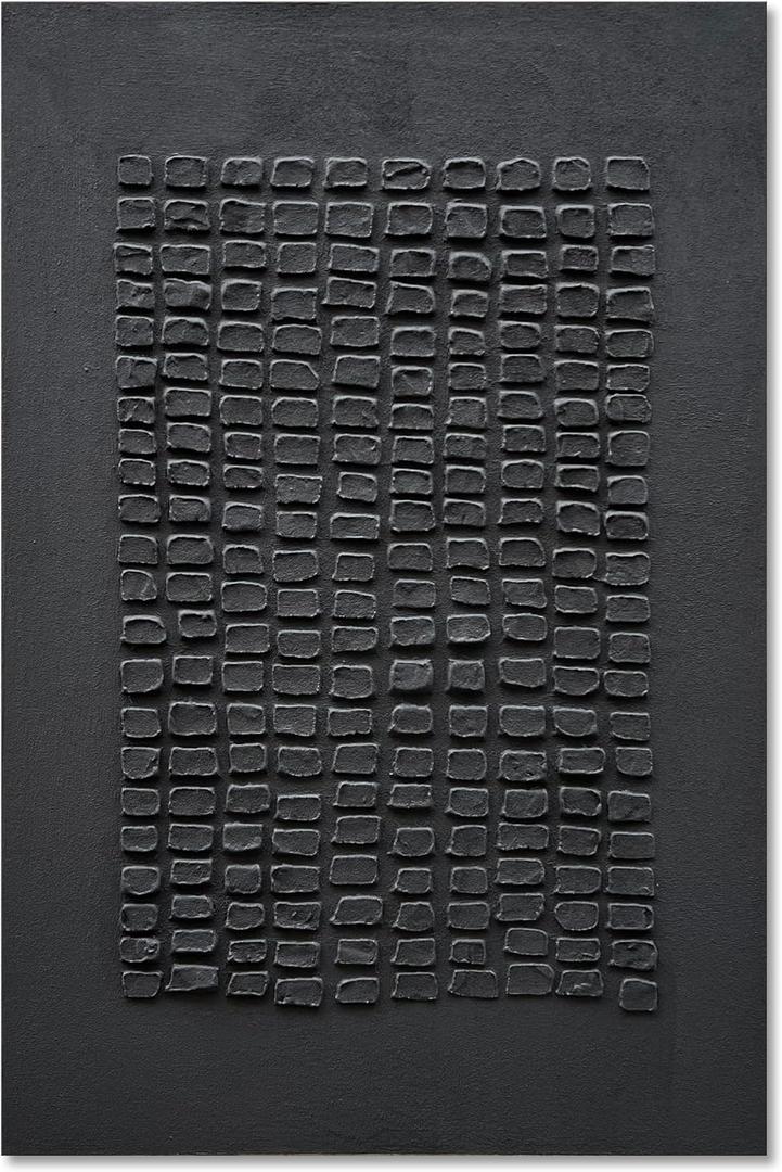NANKAI Art Hand-painted 45x30 inches Black thick Texture Abstract art Oil painting Contemporary Minimalist style art living room office corridor wall decoration painting