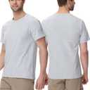 wirarpa Men's Cotton Undershirts Tee Short Sleeve Crew Neck Classic T-Shirt for Men 2 Pack (White, L)