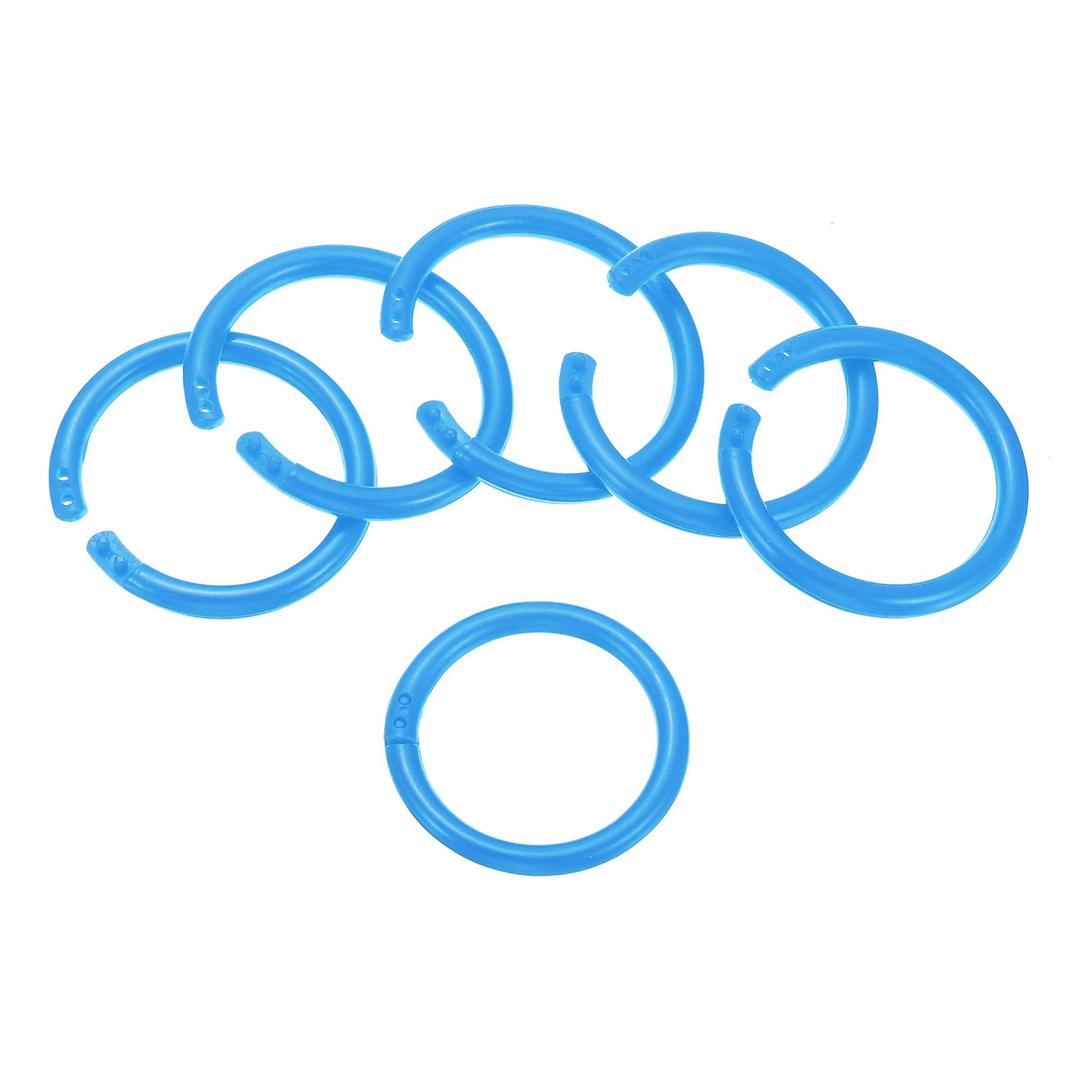 PATIKIL 1.6" OD 1.3" ID Loose Leaf Rings, 25 Pack Binder Ring Plastic O Rings for Book DIY Scrapbook Notebook, Pink
