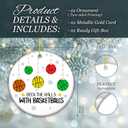 2 x Basketballs Ornament 2025  Deck The Halls with Basketballs Ceramic Ornament  Holiday Tree Decoration for Basketball Players & Fans, Sports Gag Gift & Stocking Stuffer