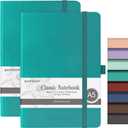 2Pack Hardcover Lined Journal Notebook, A5 192 Pages 100Gsm Paper College ruled for School,Work,Travel,and Daily Planning，5.7''*8.3'',Turquoise