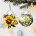 Sunflower Ornament, Stained Glass Christmas Decorations, Christmas Ornaments for Tree, Holiday Ornament, Sunflower Gifts, Holiday Party Gifts, Gift Ideas & Xmas Gift