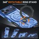 Magnetic for iPhone 17 Pro Max 6.9" Case, Compatible with MagSafe, Full Body Rugged Case with Upgraded 360° Spin Magnetic Invisible Ring Stand & Kickstand (Blue)