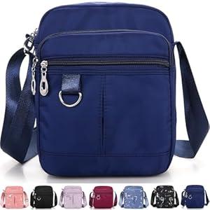 CAAORDKSO Small Messenger Bag for Women, Mini Crossbody Bag Shoulder Bag for Men, Small Messenger Satchel Bag 7.5 x 8.7 x 3 in (Dark Blue)
