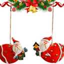 2 Pcs Christmas Ornament Tree Decorations 3D Resin Funny Santa Claus Hanging Ornaments with Design for Indoor and Outdoor Christmas Trees Pendant Holiday Decor (Styl 1)