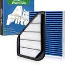 Cabin & Engine Air Filter Combo Fit for Traverse 2009-2017, Acadia 2007-2016, Limited 2017, Enclave 2008-2017, Outlook 2007-2010 Carbon Cabin Filter Replace#CF11663 CA10110 Car Accessories