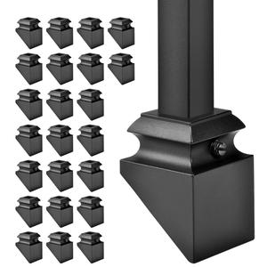 Metal Baluster Shoes 24 Pcs Slant Shoes with Screws - for Use with 1/2" Square Balusters (Satin Black-24pcs)