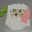 FOCUSNORM Newborn Girl Clothes Toddler Baby St. Patrick'S Outfit Long Sleeve Ireland Festival Romper Four Leaf Clover Romper (St. Patrick's Pink, 3-6 Months)