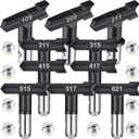 Moxweyeni 10 Pcs Reversible Airless Spray Tips Set (109 209 211 311 315 415 417 515 517 621), Tungsten Carbide Paint Sprayer Nozzles for Airless Sprayer, Spray Range 4"-14" for Wall Fence Deck Cabinet