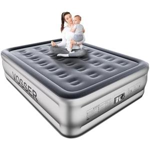 Amazon.com: VOSSER Air Mattress Full with Built in Pump,18Blow Up Mattress,Self Inflatable Mattress in 3 Mins,Portable Air Bed for Camping,Floor&Travel,Full Size Air Mattress for Adults 660LB Max,Silver : Home & Kitchen