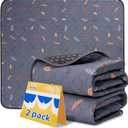 Sunheir Washable Pee Pads for Dogs , Thick Heavy Absorbency Reusable, Prevent Leakage, Waterproof , NonSlip Pee Pads for Puppy Playpen, Crate, Whelping Box, Potty Training, Grey, 2 packs